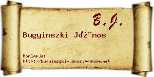 Bugyinszki János névjegykártya